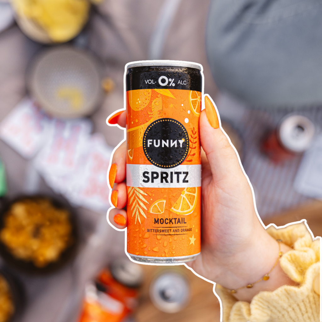 🍊 24-pack of FUNNY Spritz cans - 0% alc.